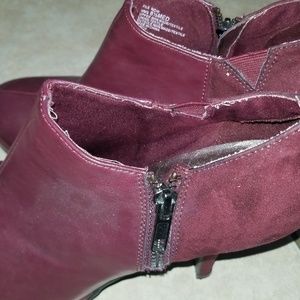 Faux suede and leather